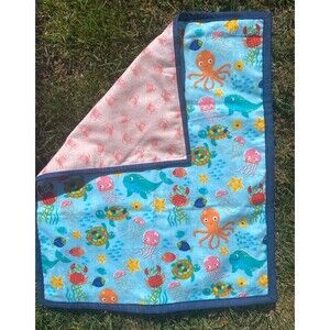 Under the Sea 23x19 inches Doll Quilt / Carseat Snuggie